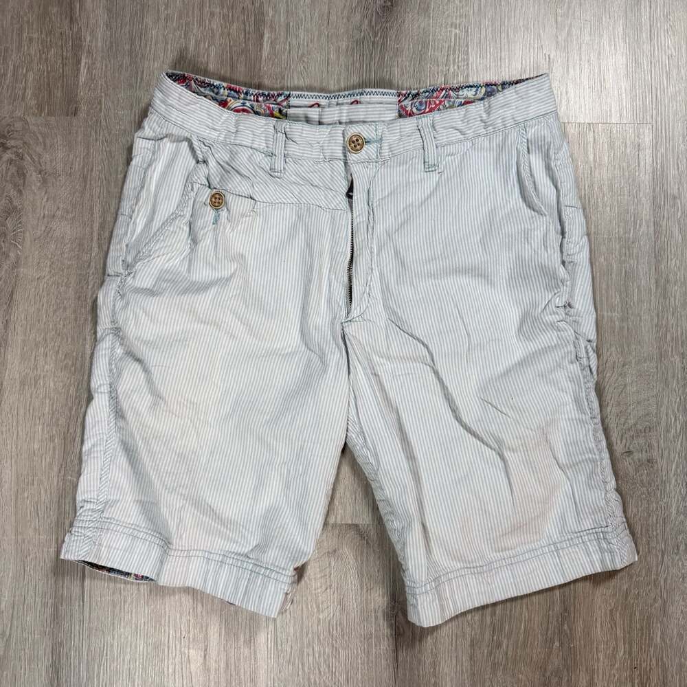 Robert Graham Classic Fit Striped Seersucker Chino Shorts with Paisley Interior
